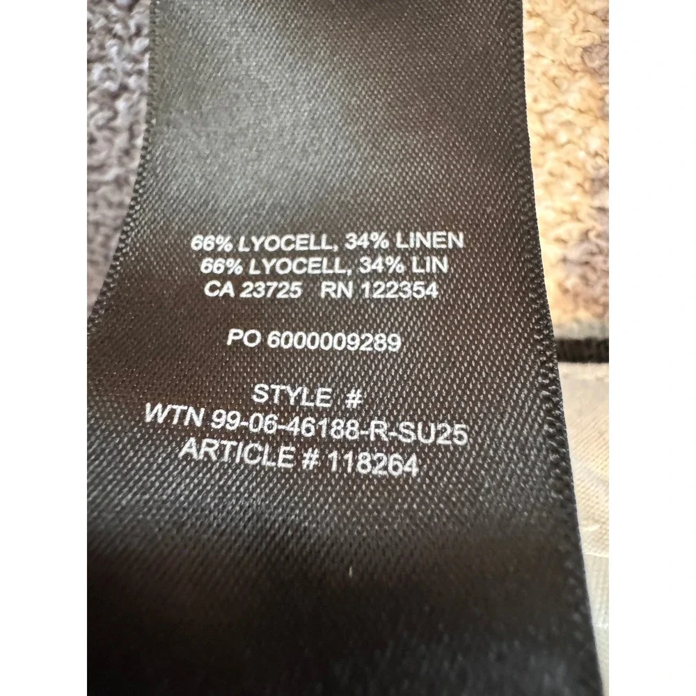 Aritzia Wilfred Effortless Pant Cruise Linen Black Wide Leg Trousers Size 6